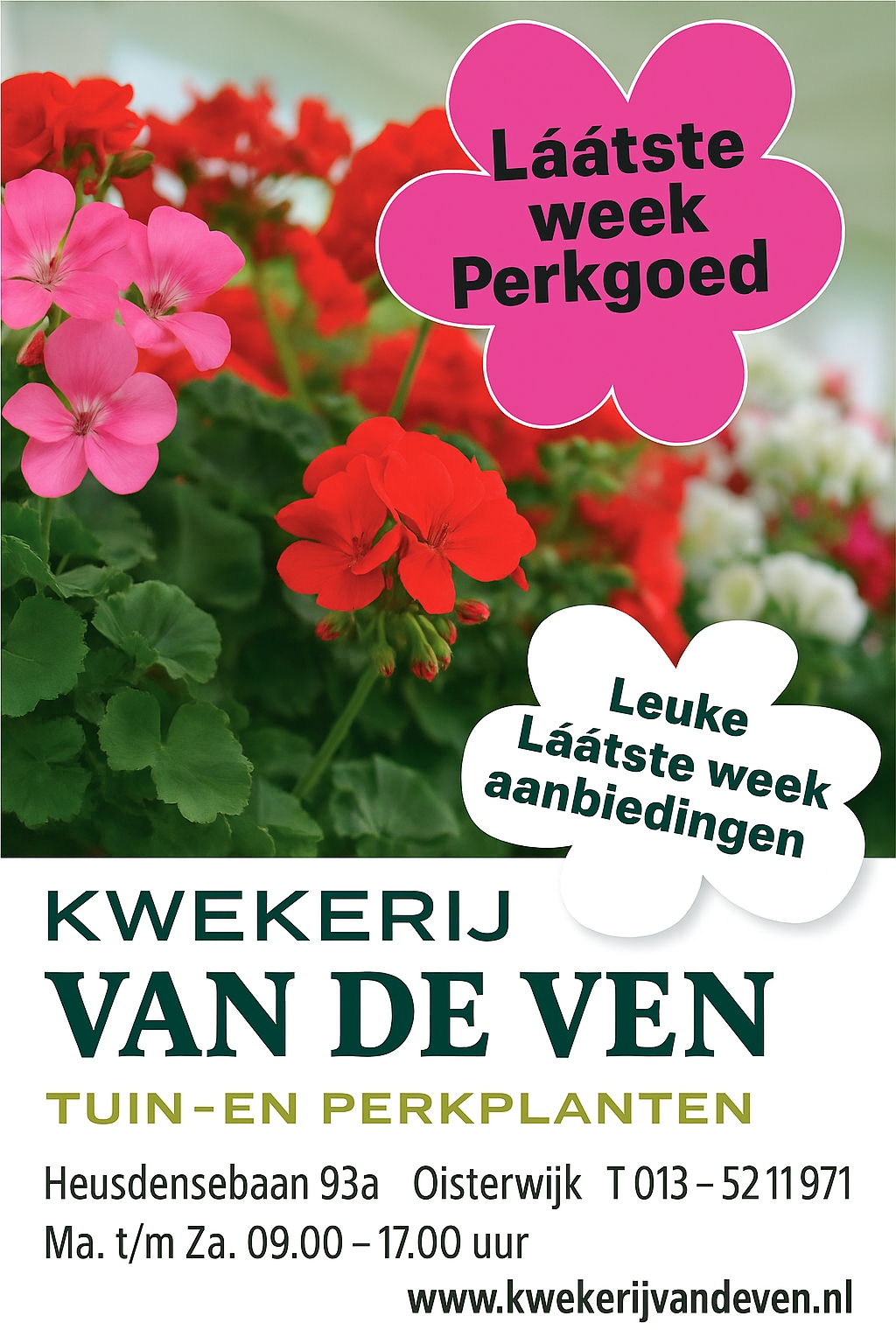 Láátste week verkoop Perkgoed!
